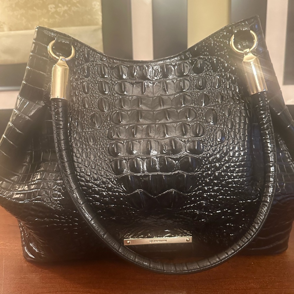 Brahmin Black Crocodile Purse- like new.